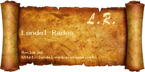 Lendel Rados névjegykártya